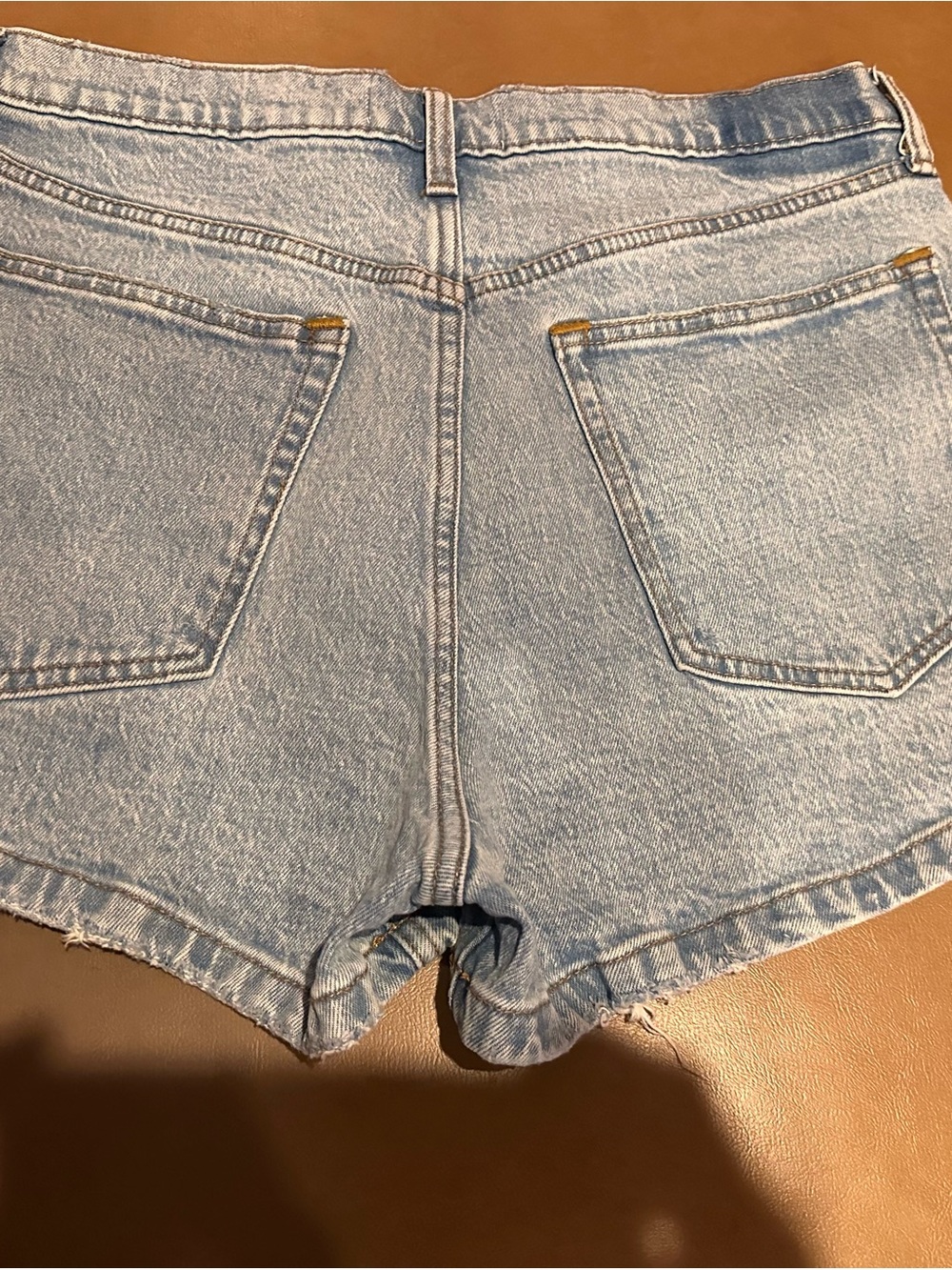 Abercrombie & Fitch Light Blue Denim High-Rise Cutoff Shorts - Picture 2 of 3